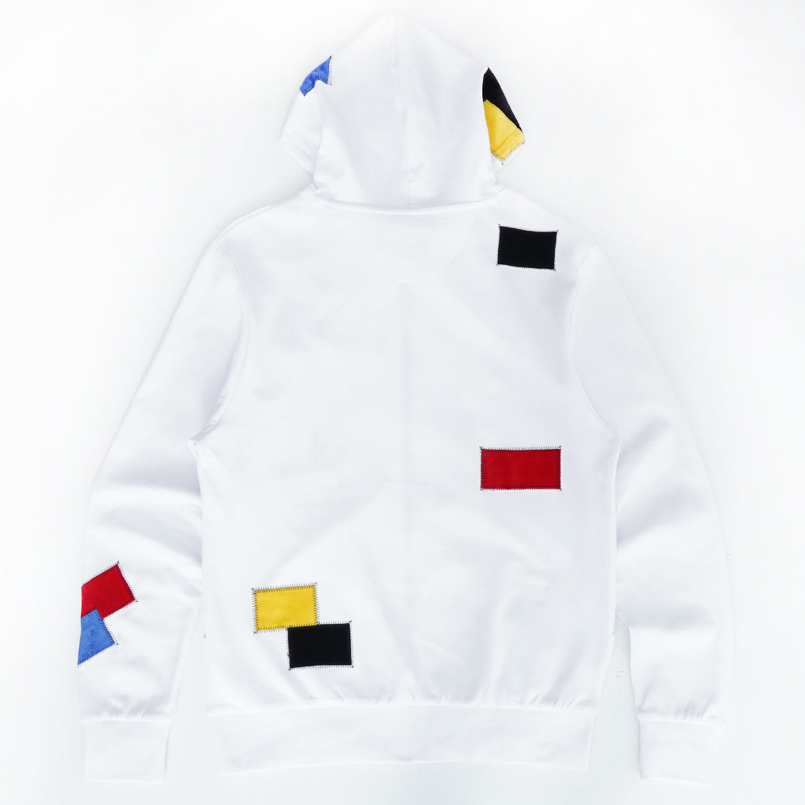 F5715 Frost Patchwork Zip Up Hoodie -  White