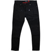 M1786 Makobi Prado Biker Jeans pẹlu Rip &amp; Tunṣe - Black / Black