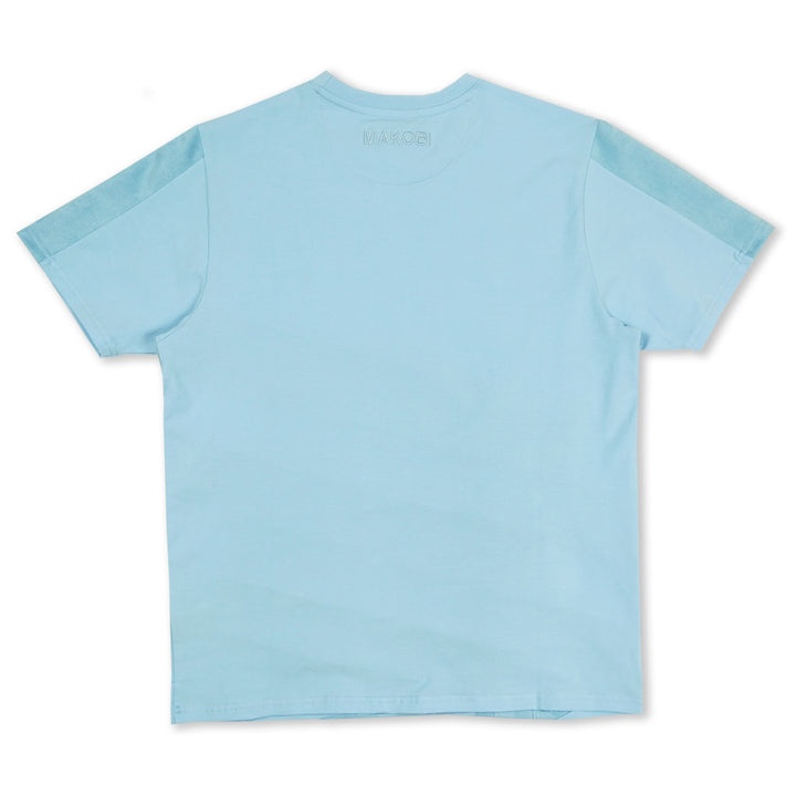 M389 Makobi Jacquard Solid tee- Light Blue