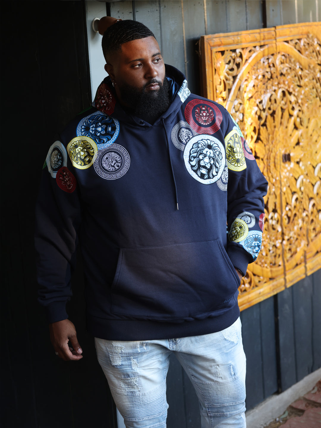 M4660 Aryeh Fleece Hoodie - ọgagun