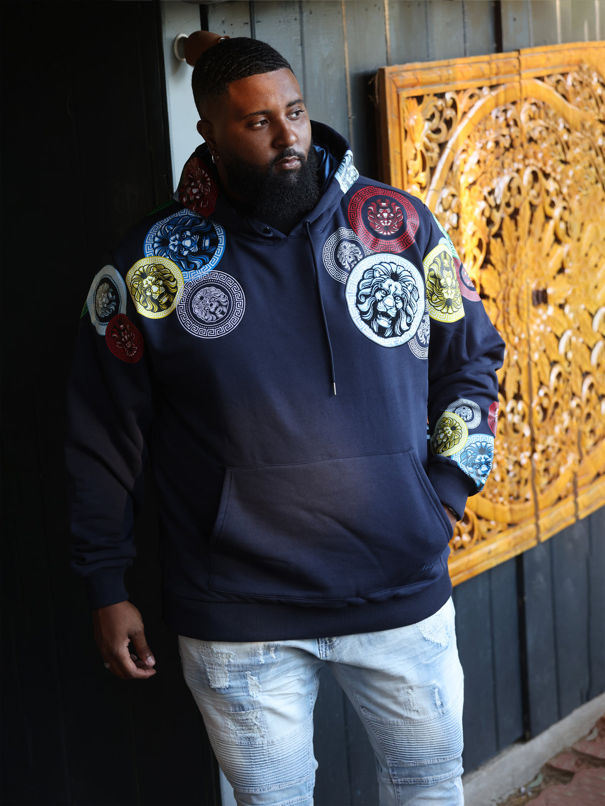 M4660 Aryeh Fleece Hoodie - Navy
