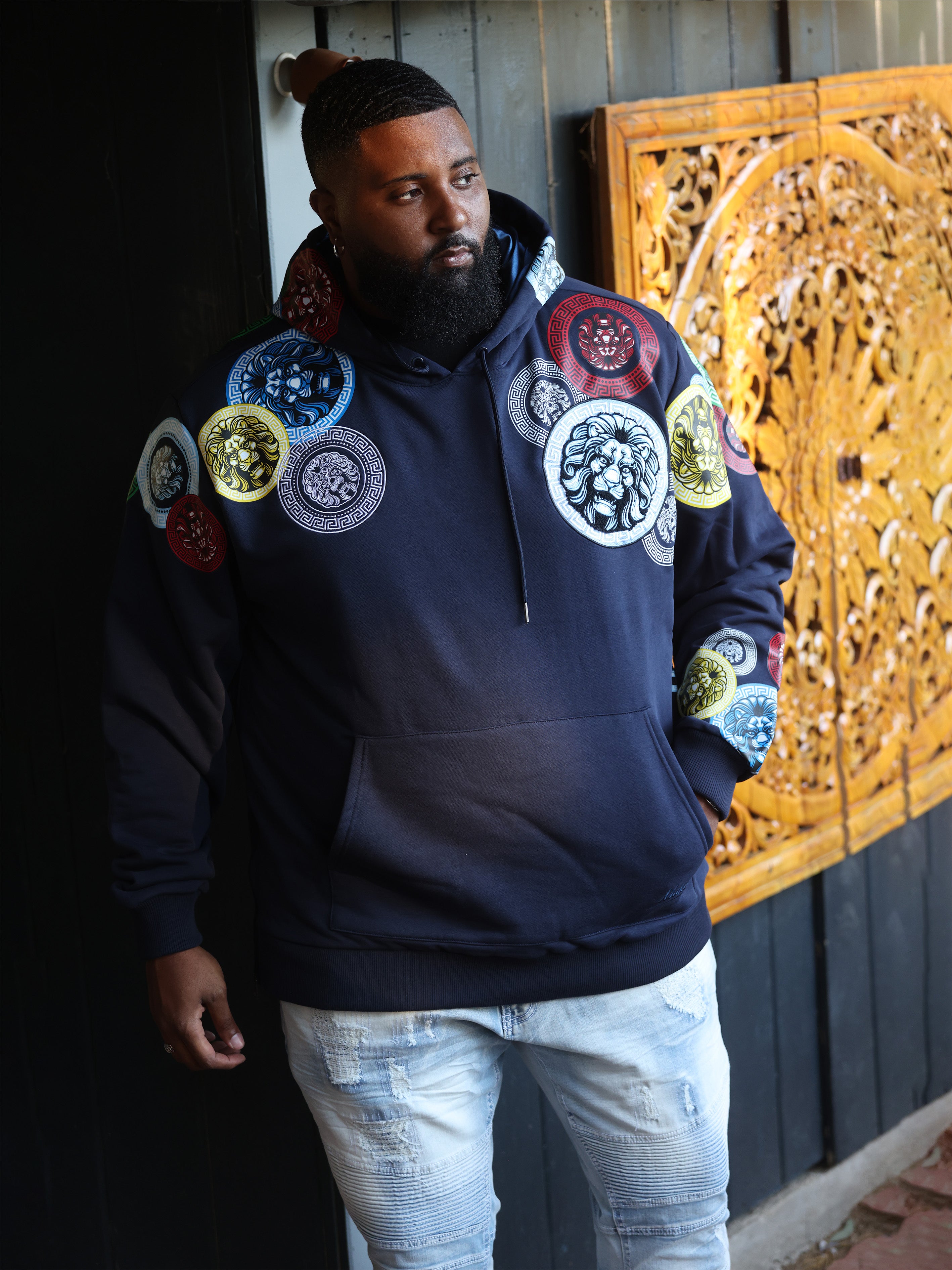 M4660 Aryeh Fleece Hoodie - Navy
