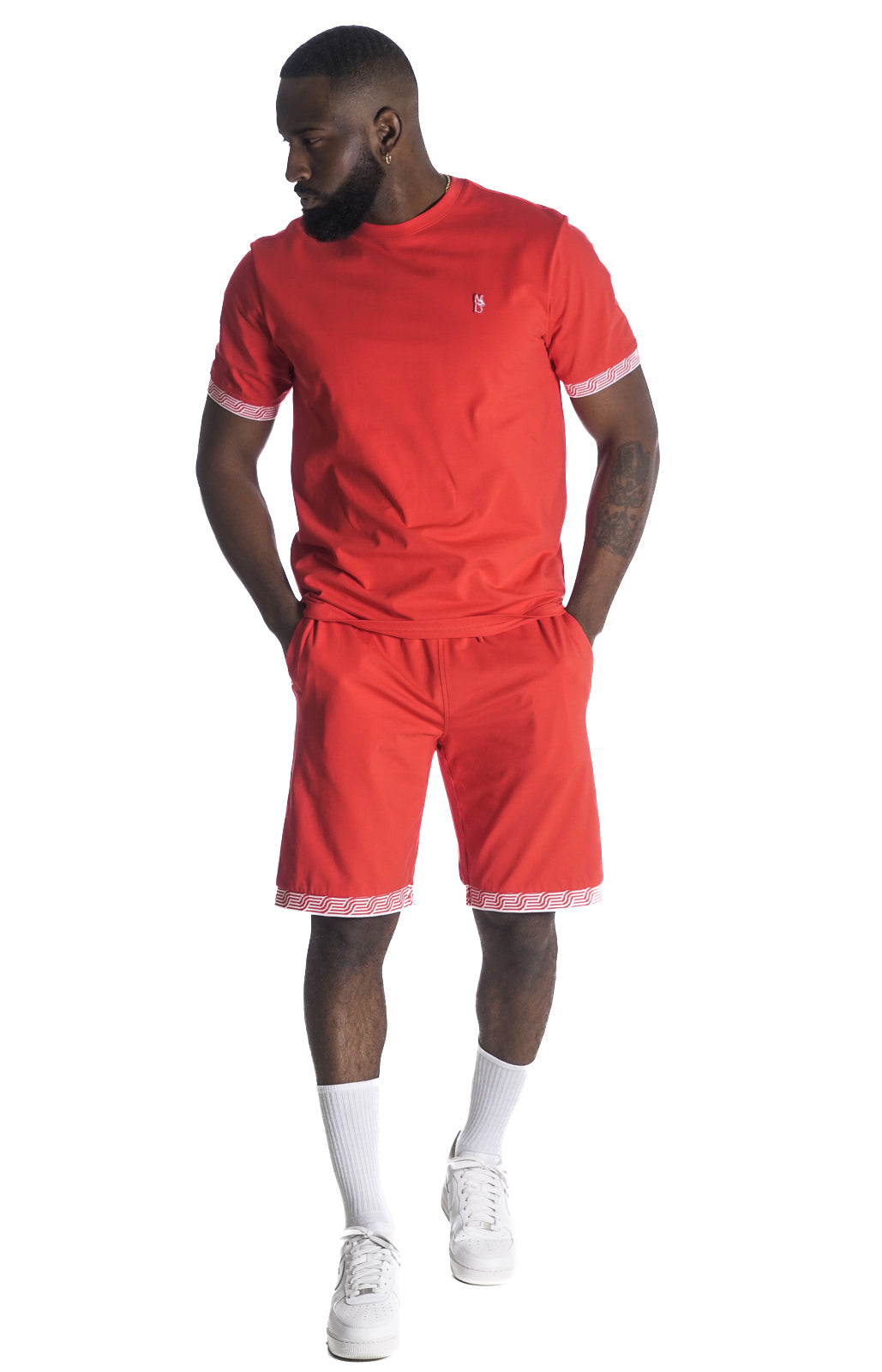 Makobi M775 Makobi Luciano Shorts in Red, view 3