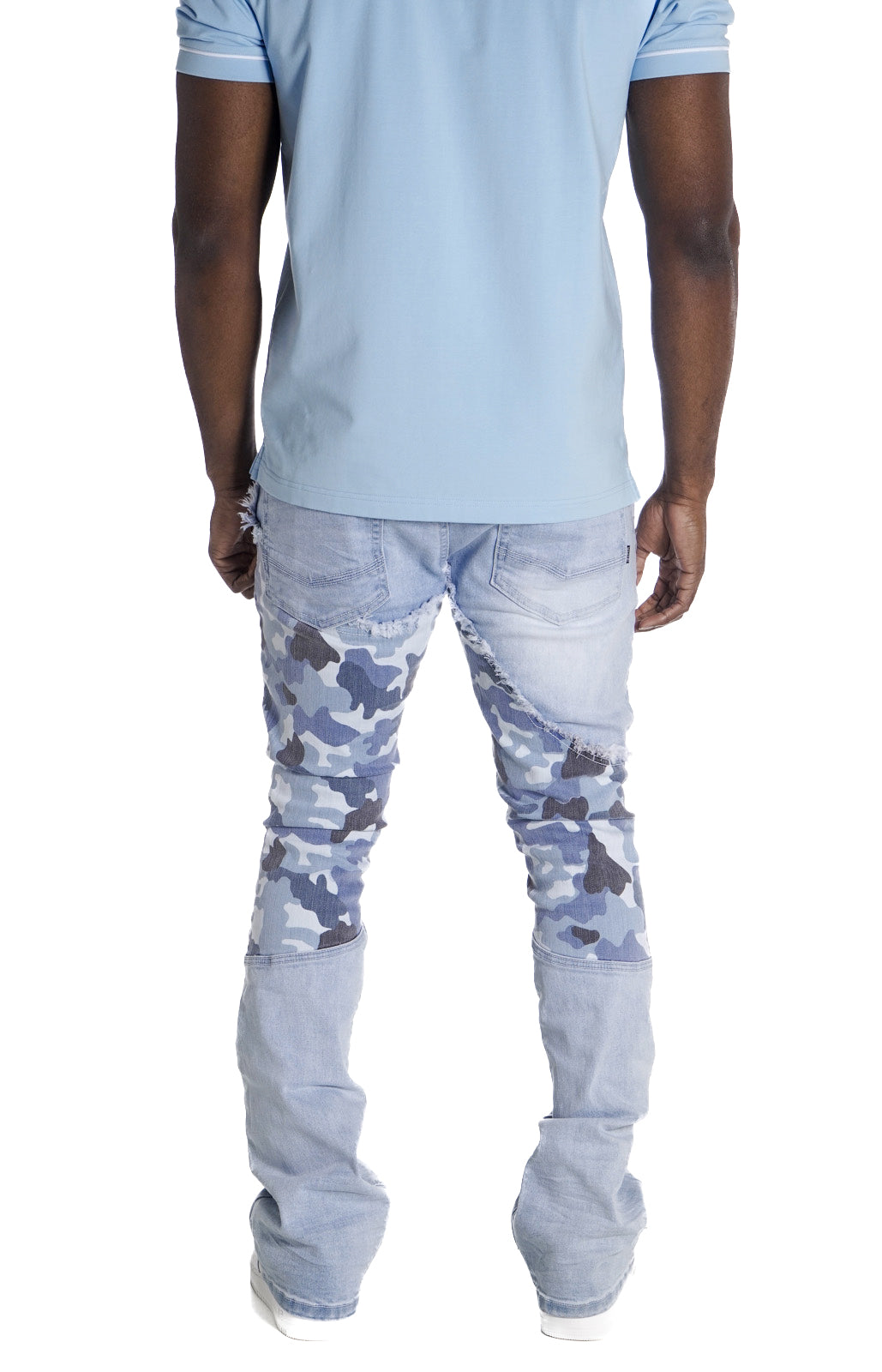 Makobi M1919 Costello Stack Jeans in Light Wash, view 5