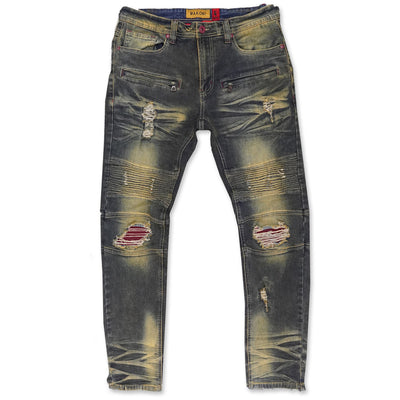 M1962 Maui Biker Jeans W/ Contrast Underlay - Dirt Wash