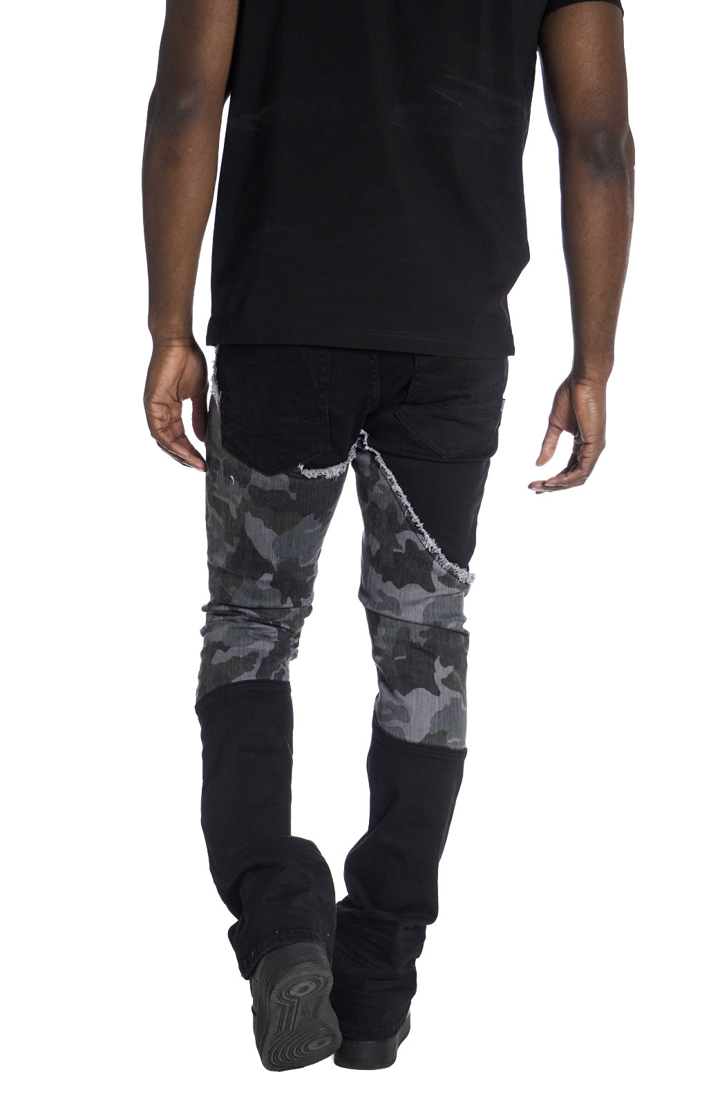 Makobi M1919 Costello Stack Jeans in Black, view 4