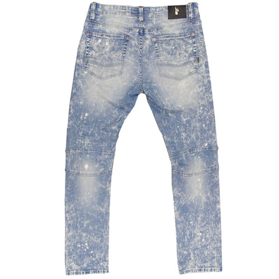 M1771 Makobi Petani Shredded Jeans With Bleach Spots - Light Wash