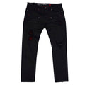 M1910 Makobi "Sanibel" Shredded Jean with Suede - Black/Black