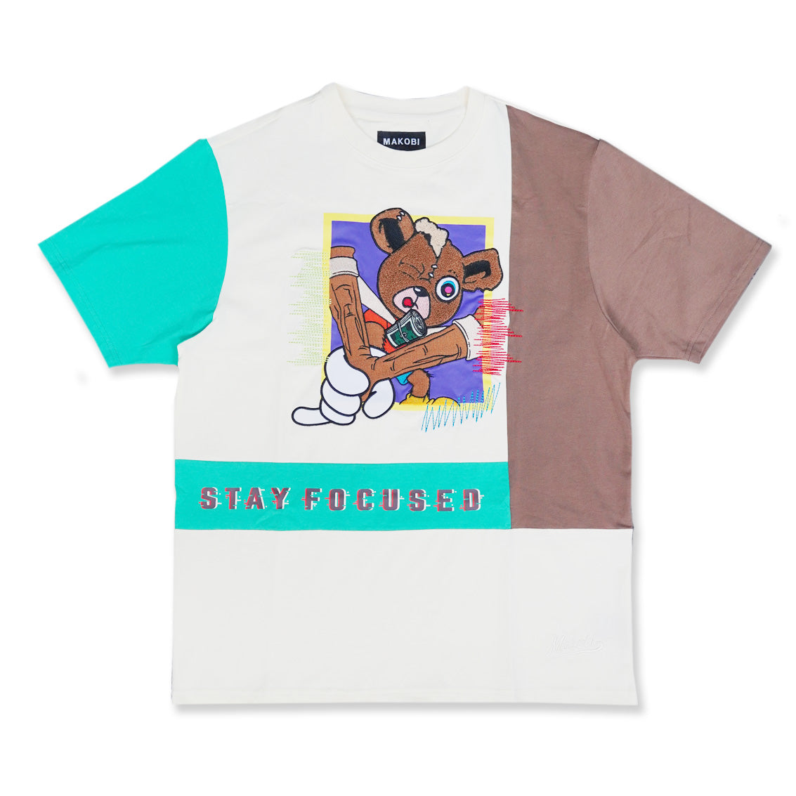 Makobi M381 Stay Focused Tee in Natural