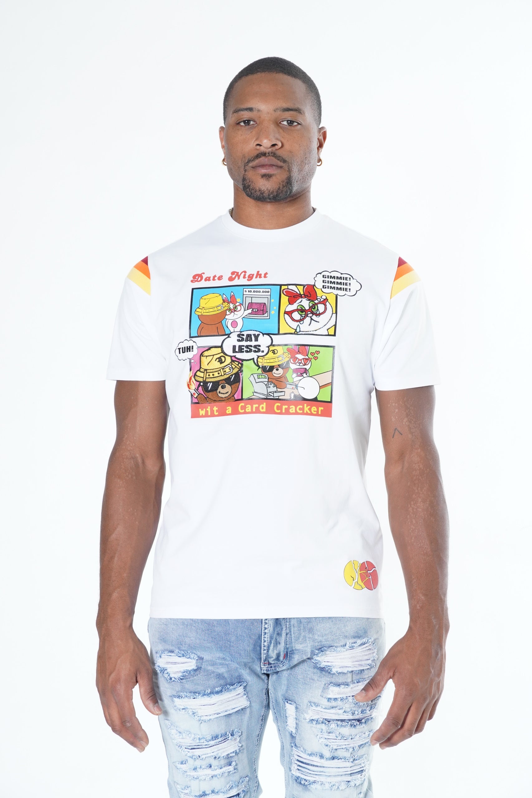 Makobi F177 Date Night Tee in White, view 3