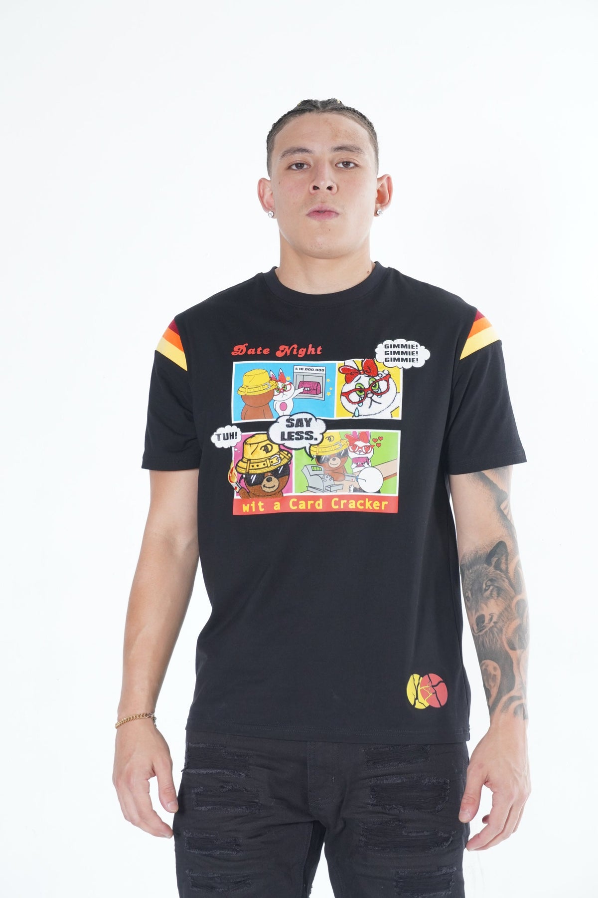 Makobi F177 Date Night Tee in Black, view 3