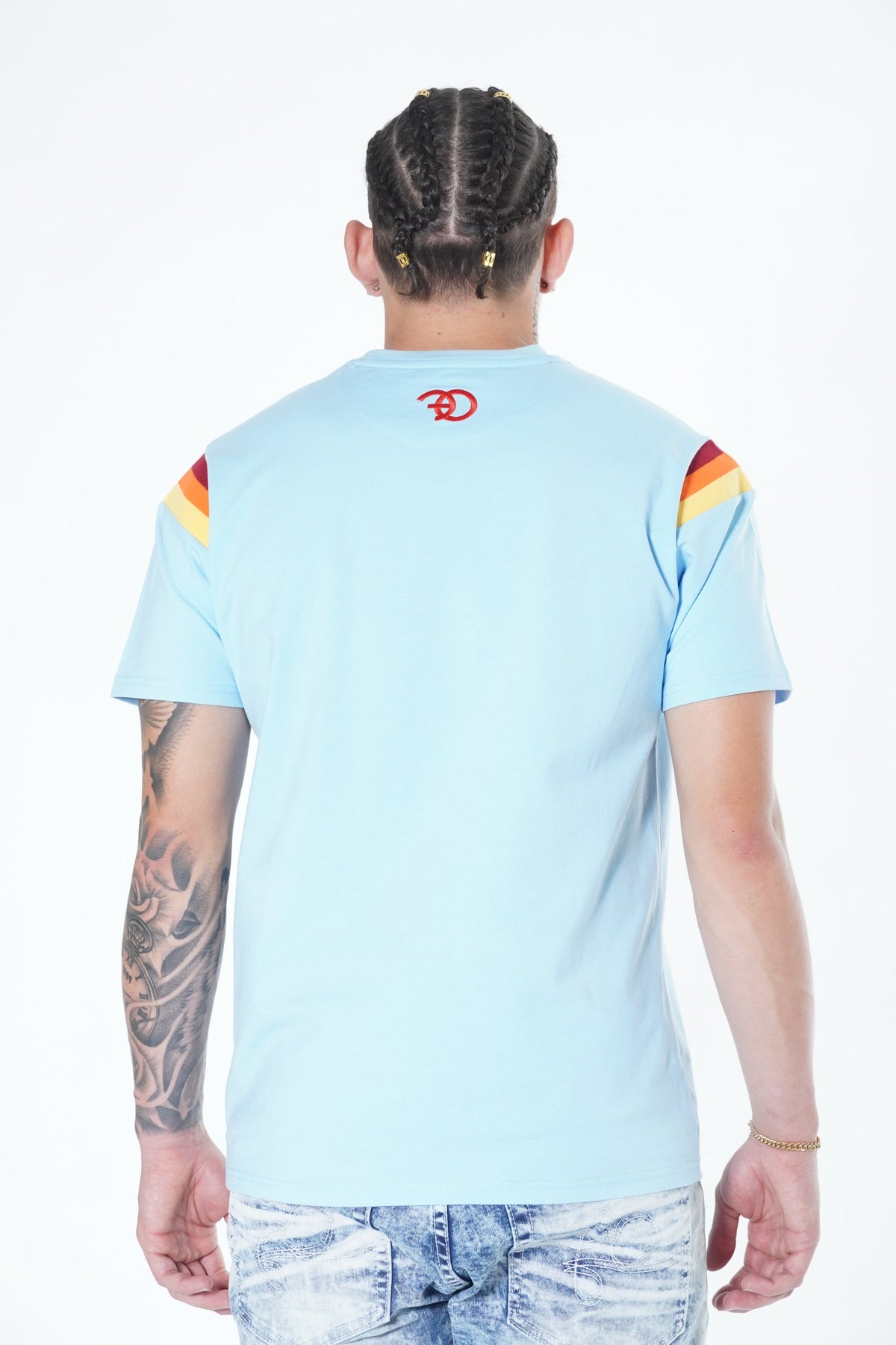 Makobi F177 Date Night Tee in Light Blue, view 4