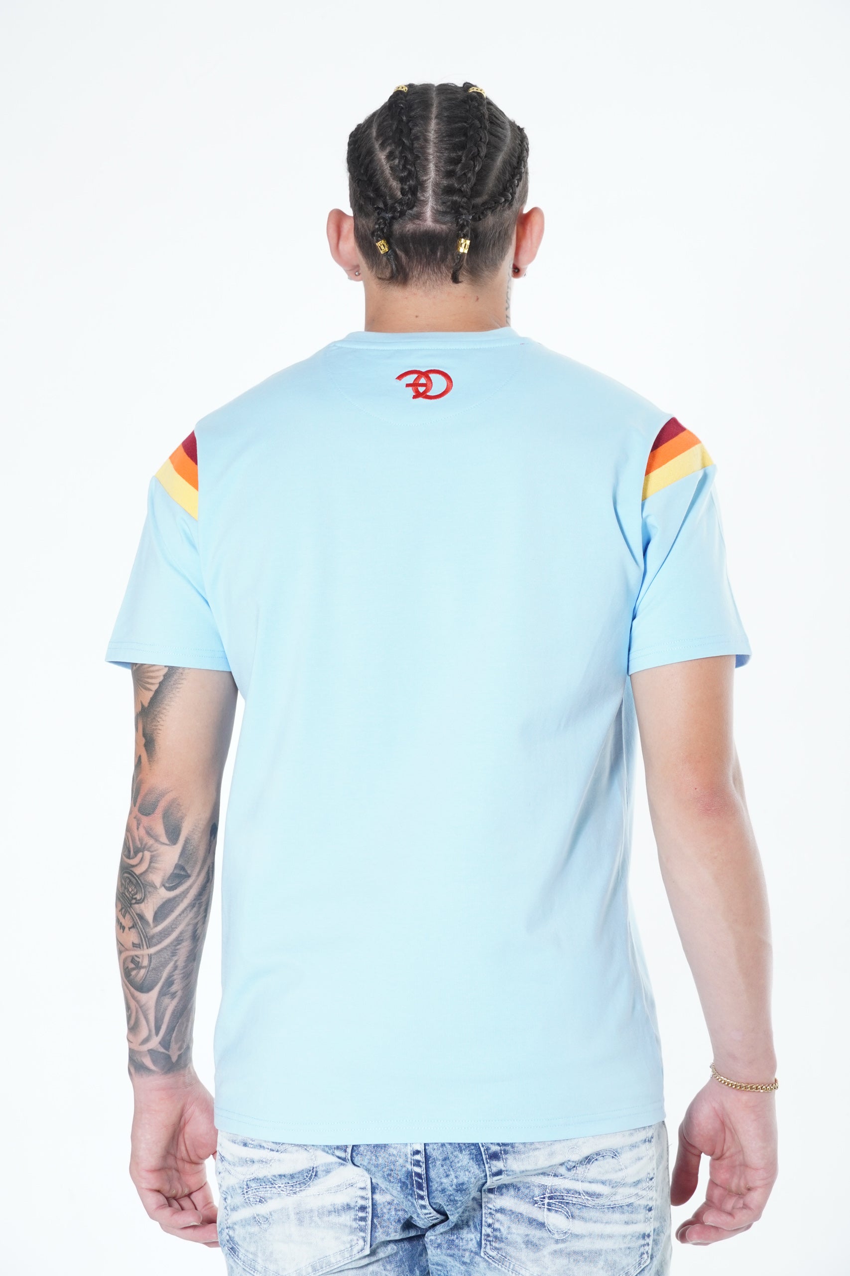 Makobi F177 Date Night Tee in Light Blue, view 4