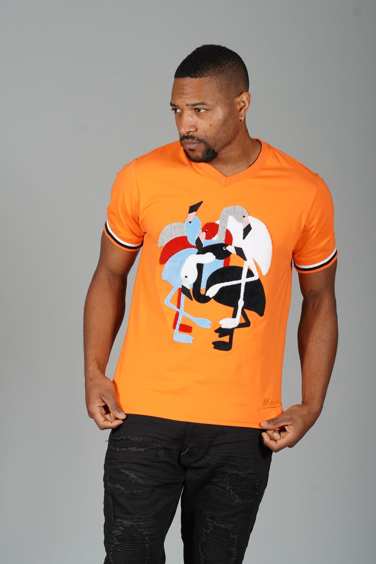 Makobi M219 Flamingo Tee in Orange, view 2