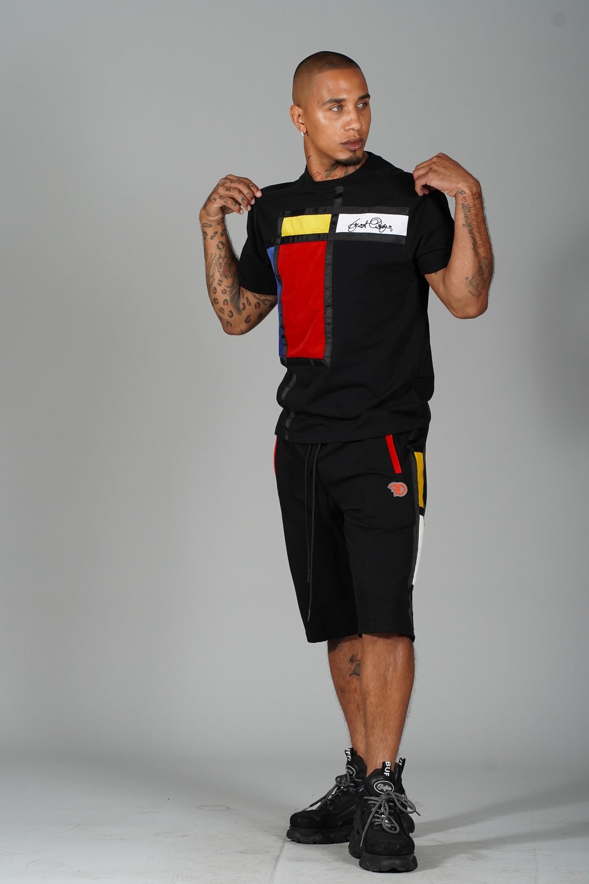 F250/550 Frost Abstract Short Set - Black