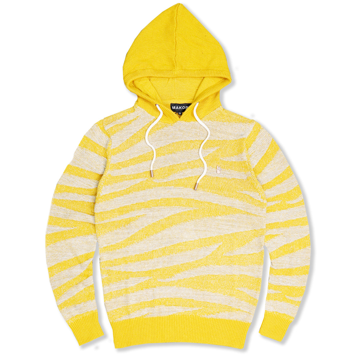 Makobi M5050 Tiger Knit Hoody Sweater in Wheat