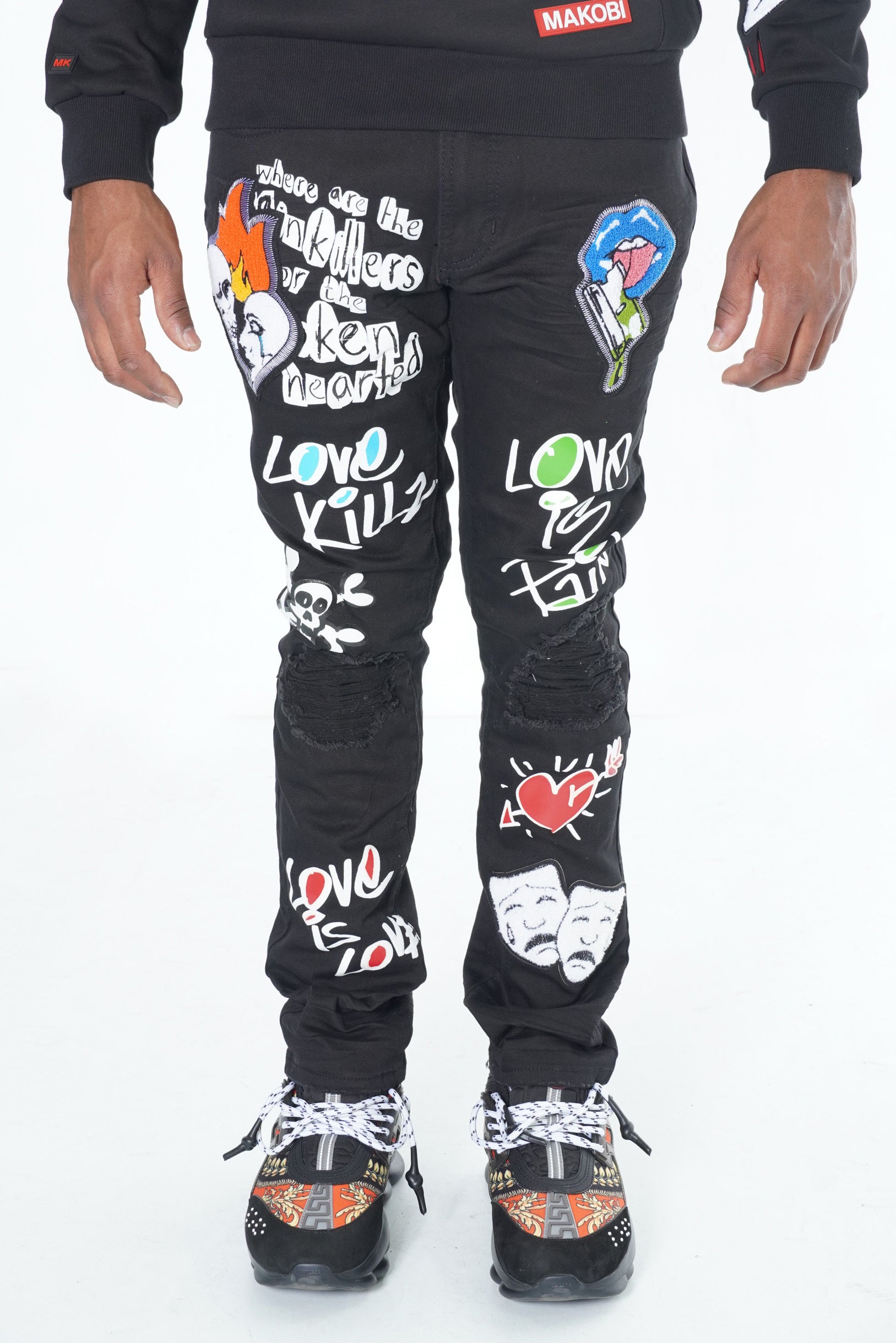 Makobi M1999 Love Kills Jeans in Black/Black, view 2