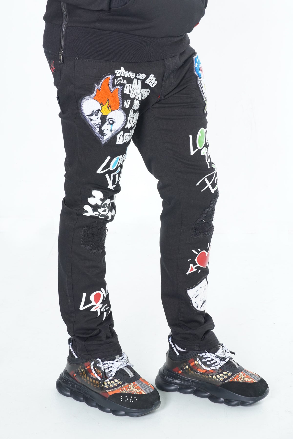 Makobi M1999 Love Kills Jeans in Black/Black, view 3