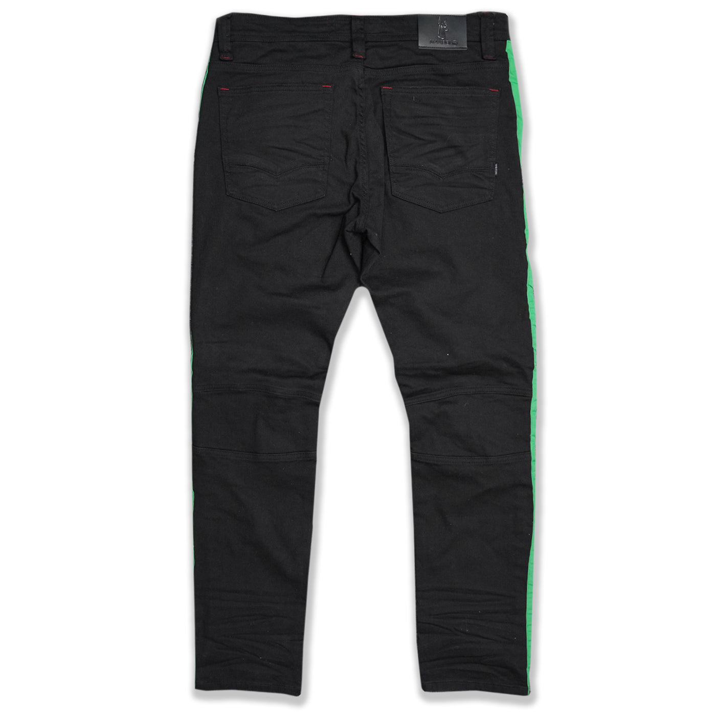 M1950 Makobi Biker Jeans w/ Nylon Stripes - Black