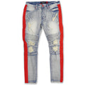 M1950 Makobi Biker Jeans w/ Nylon Stripes - Light Wash