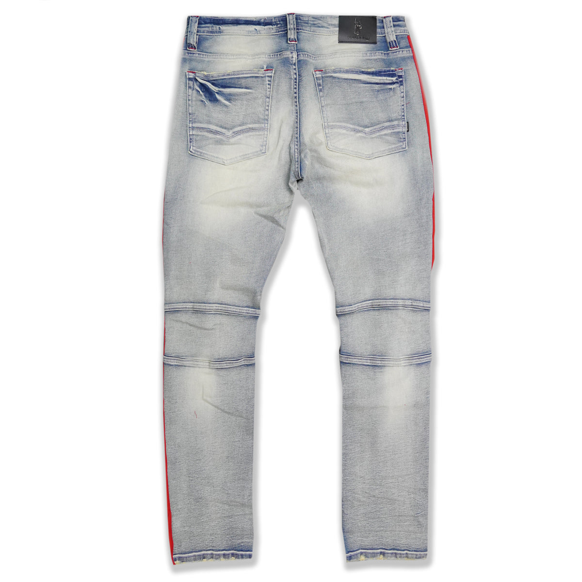 M1950 Makobi Biker Jeans w/ Nylon Stripes - Light Wash