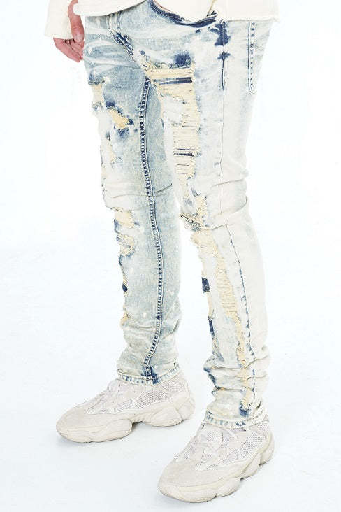 Makobi F1722 FROST Ripped Jeans in Dirt, view 4