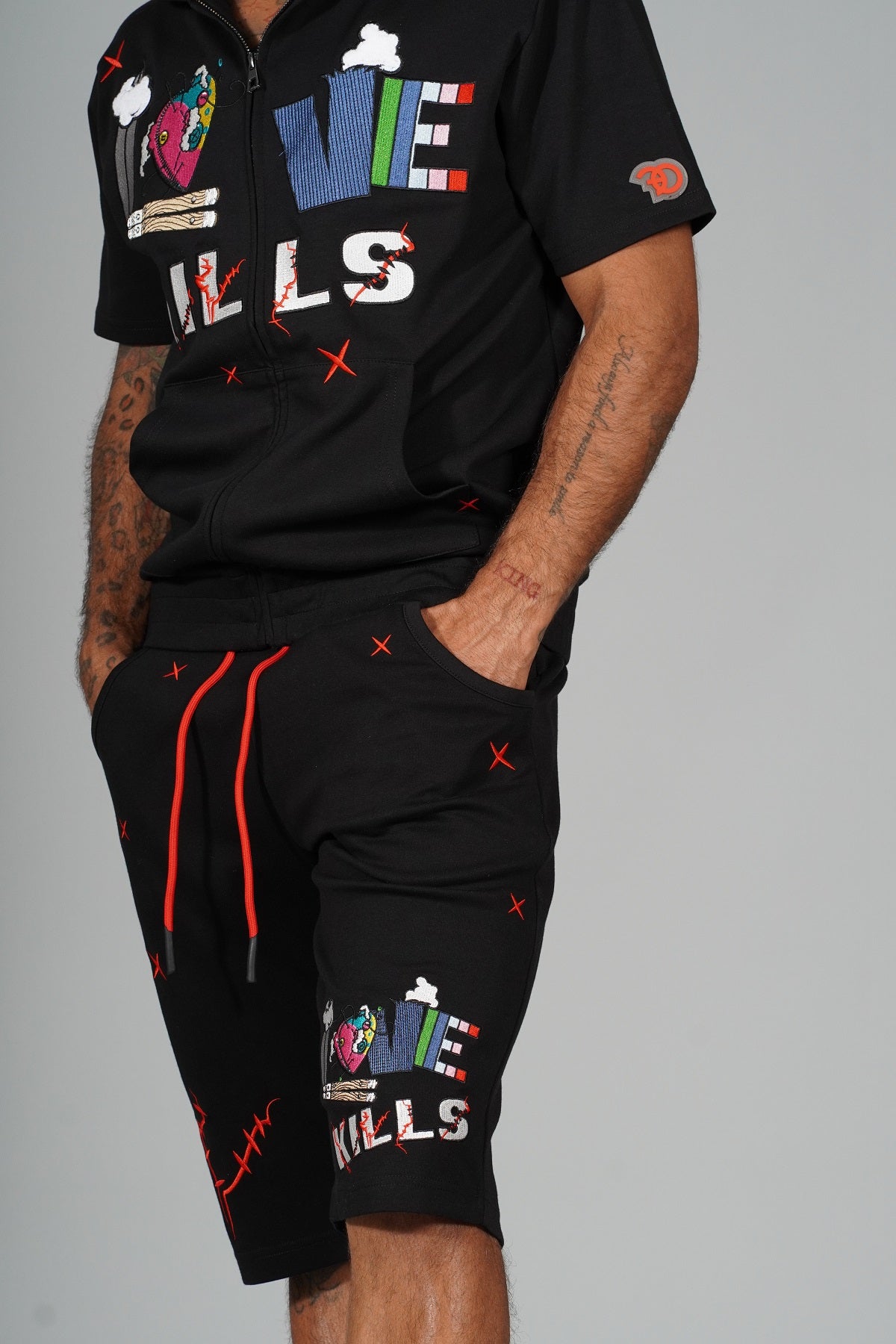 Makobi F538/F538S Love Kills Short Sleeves Set- Black, view 3