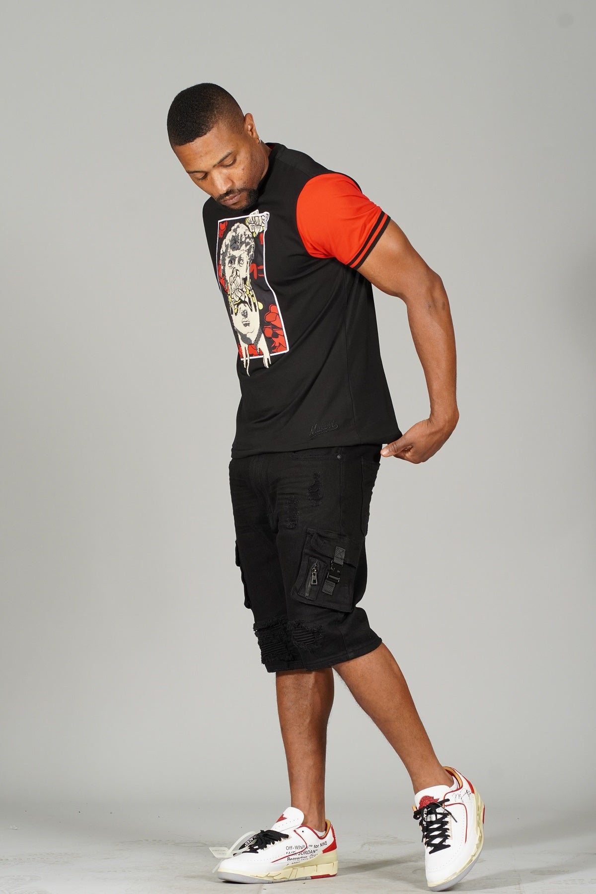 Makobi M267 David Tee in Black/Red, view 4