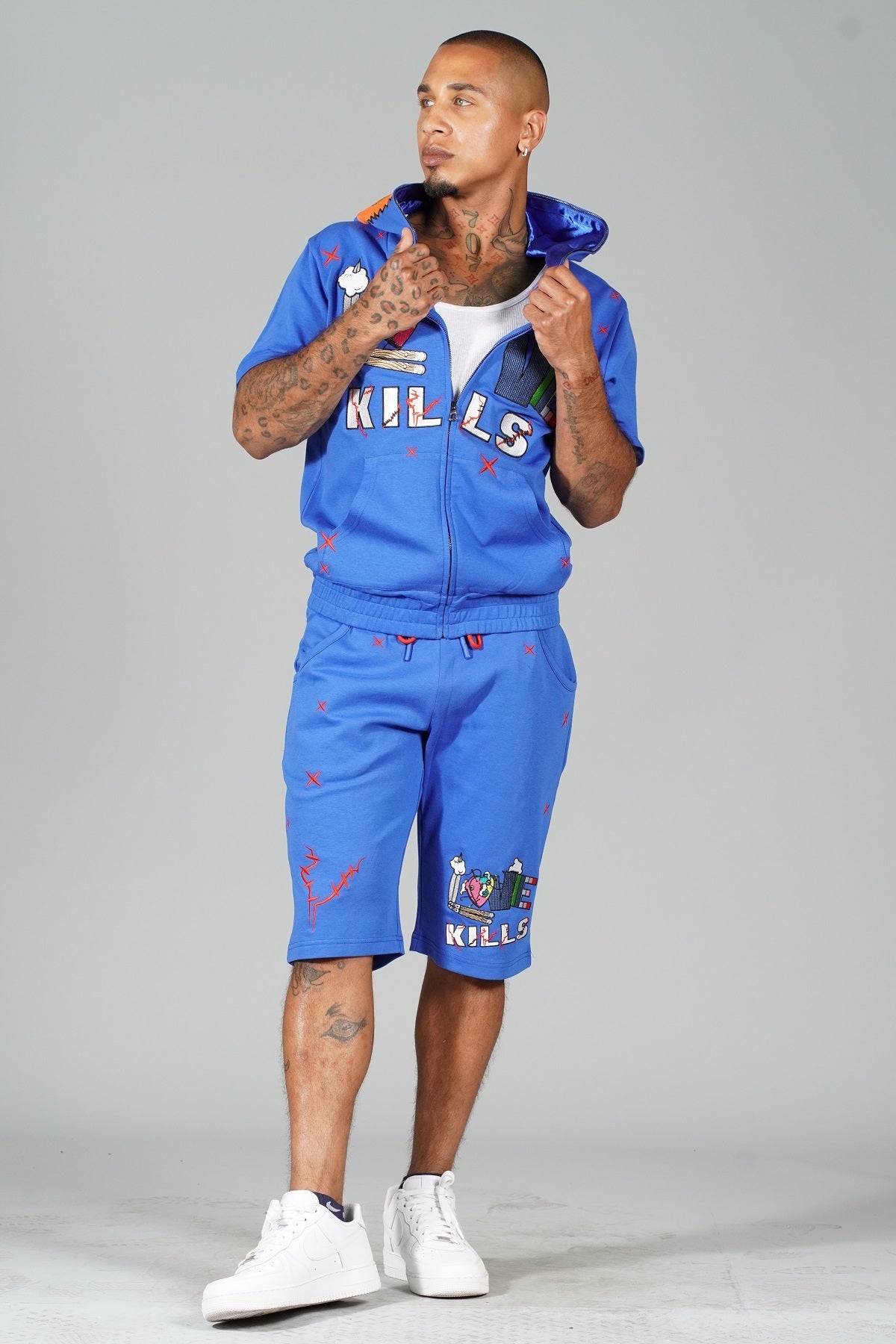 Makobi F538/F538S Love Kills Short Sleeves Set- Royal, view 4