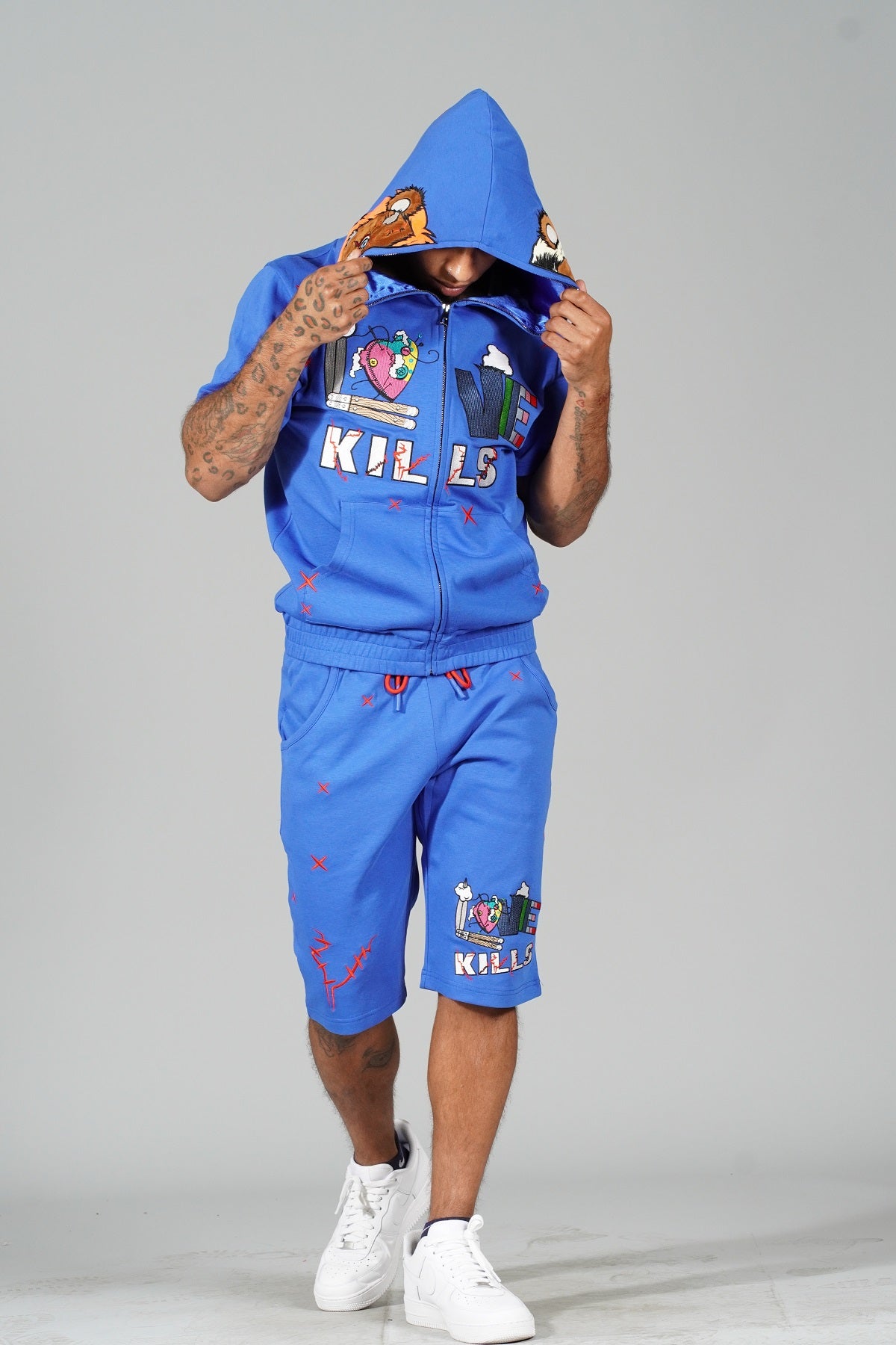 Makobi F538/F538S Love Kills Short Sleeves Set- Royal, view 5