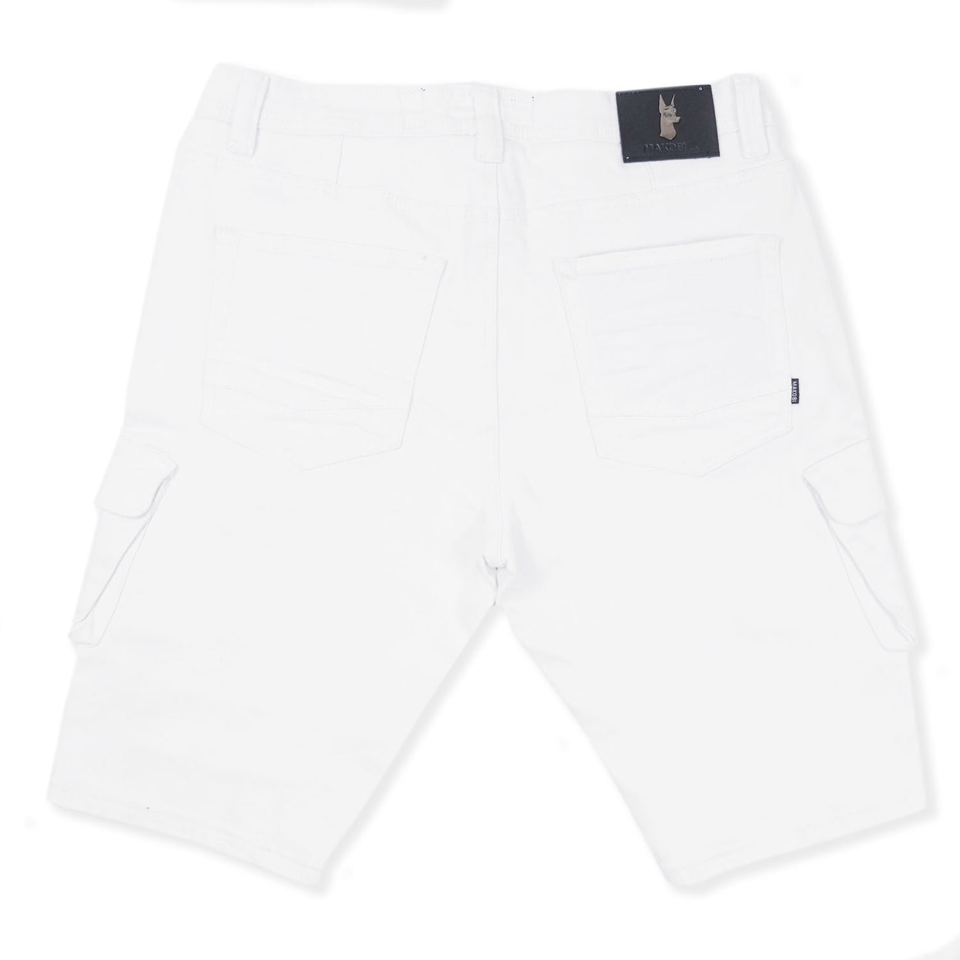 M936 - Makobi Denim Cargo Shorts - White