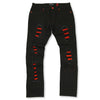 M1969 Bondi shredded sokoto - Black Red