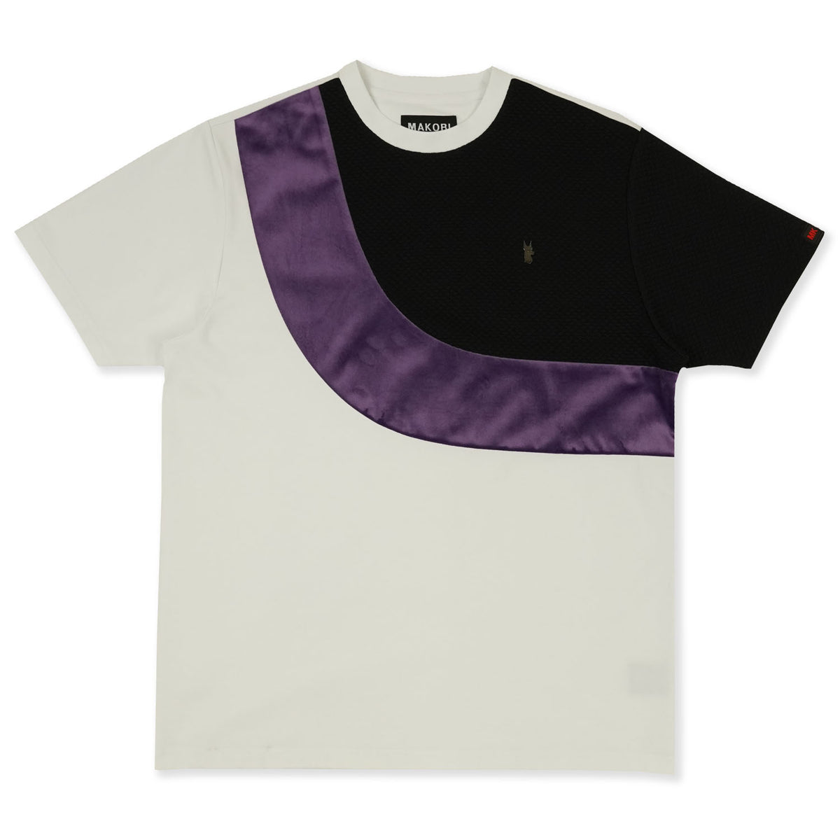 Makobi M273 Jacquard Ultra Suede Tee in White Black
