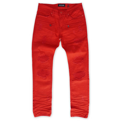 M1925 Rochester Coded Shredded Jeans - Red