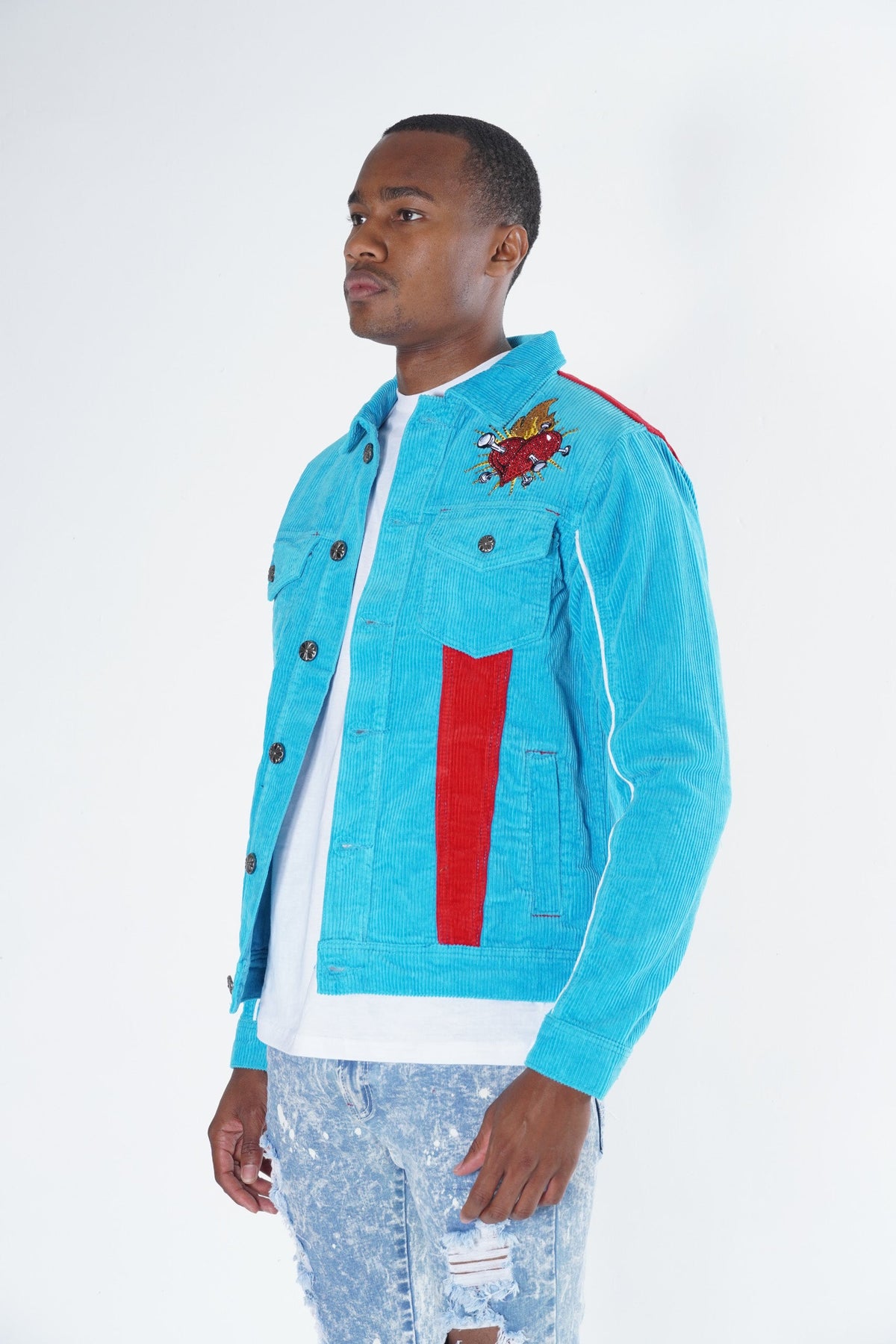 Makobi F1045 Frost Dear Sins Cord Jacket in Blue, view 4