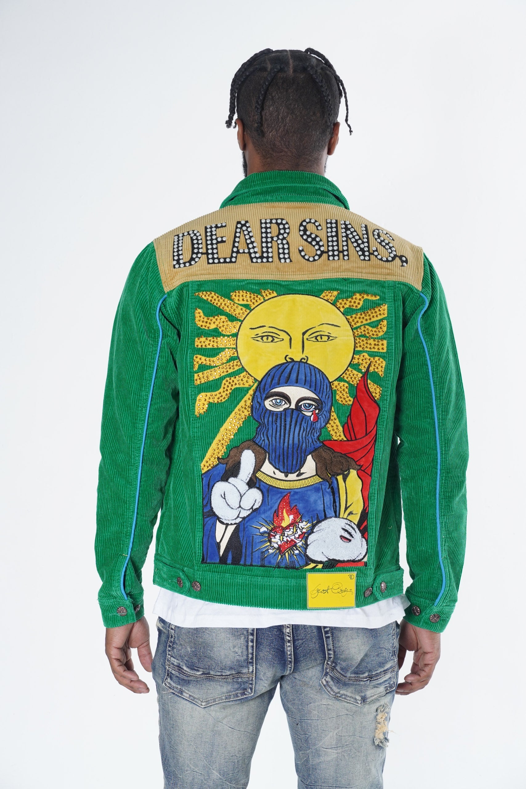 Makobi F1045 Frost Dear Sins Cord Jacket in Green, view 5