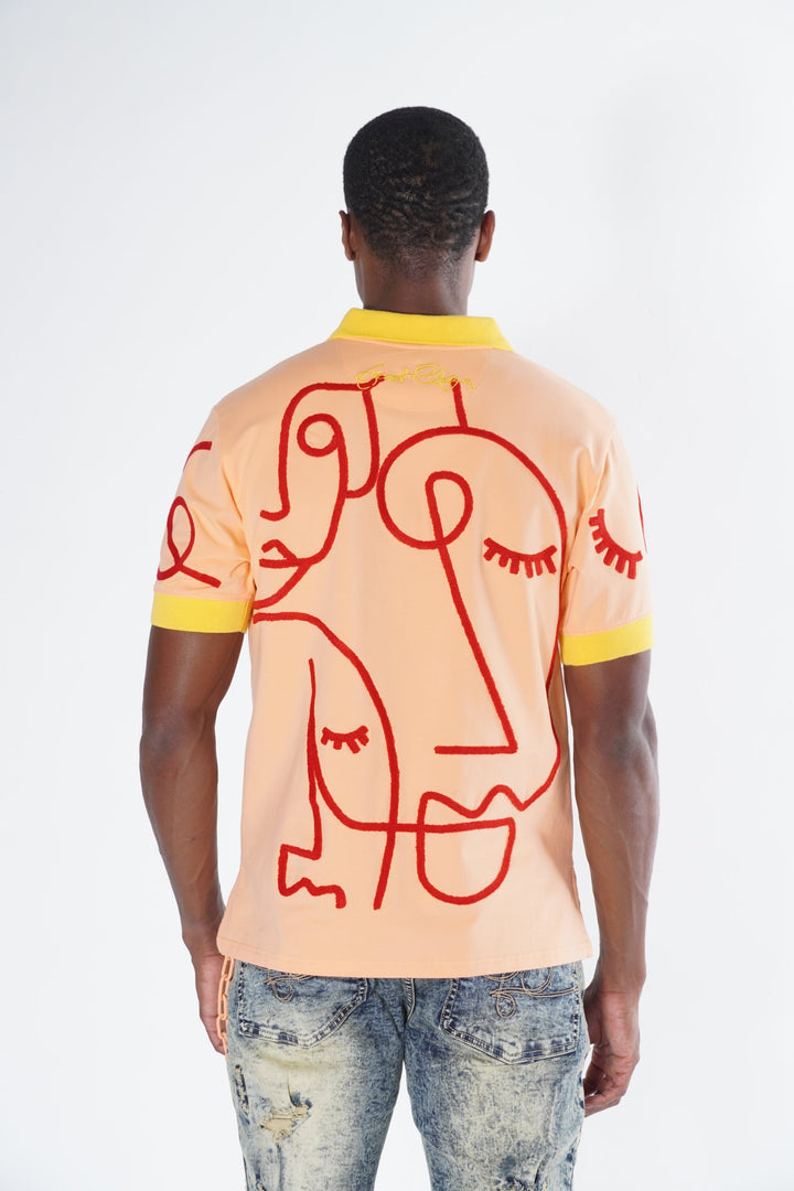 F236 Frost Face Polo Shirt - Peach