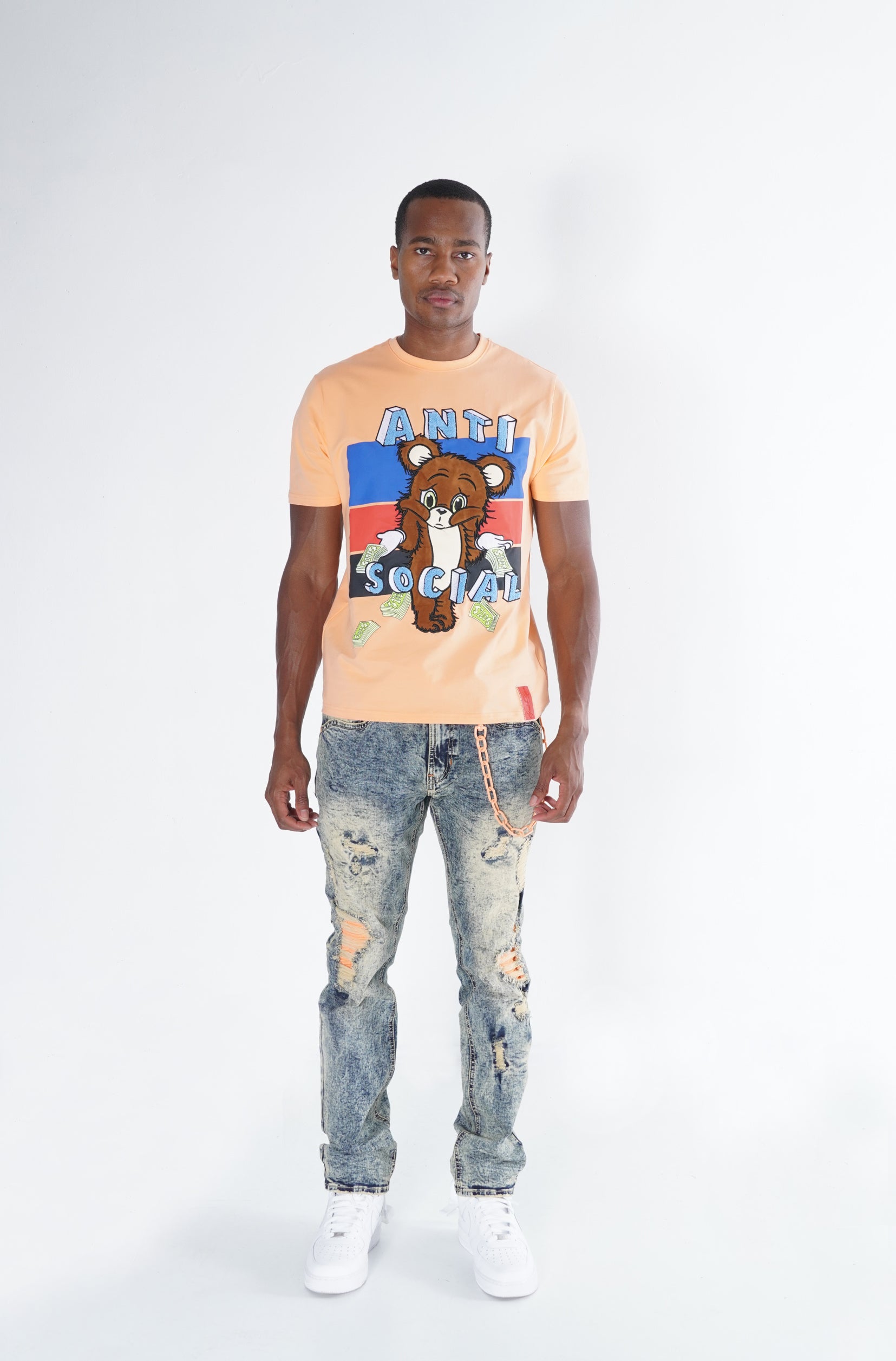 F170 Frost Anti Social Tee - Peach