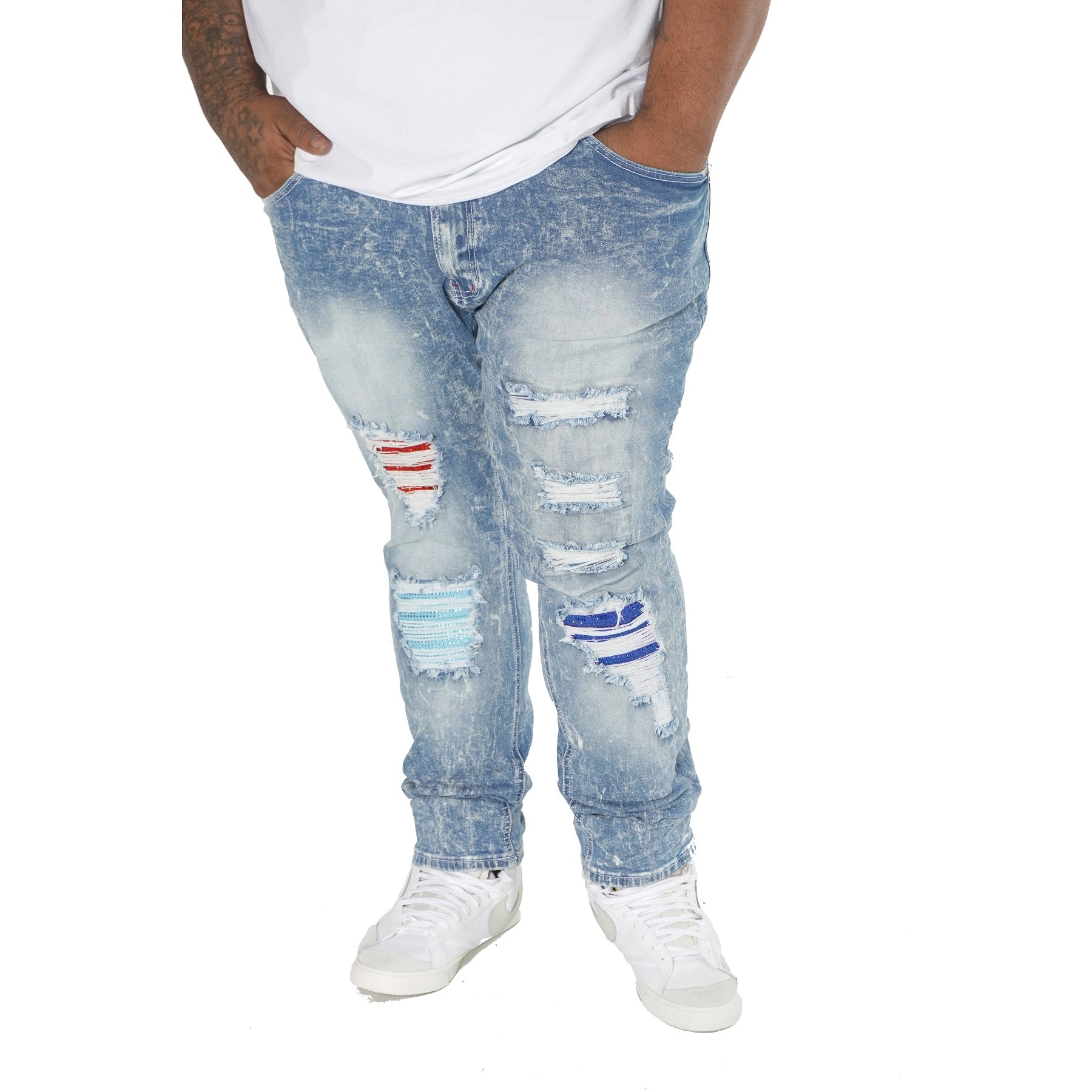 Makobi M1981 Go Gettas Denim Jeans in Light Wash, view 3