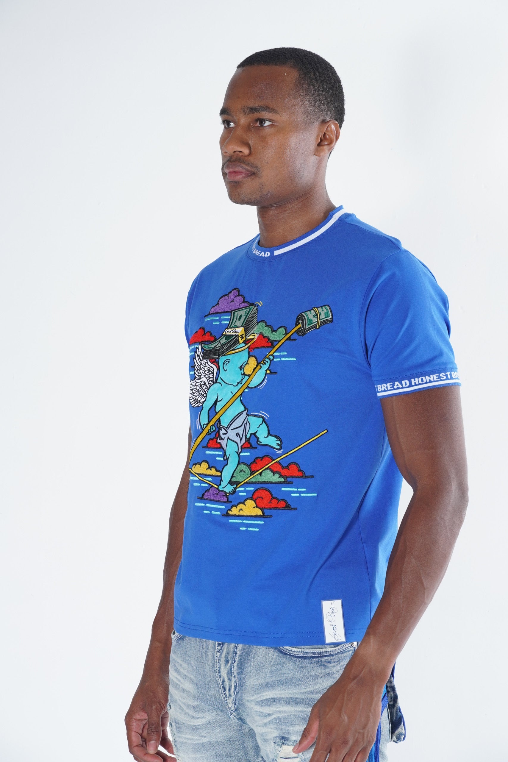 Makobi F123 Honest Bread Tee in Royal, view 4