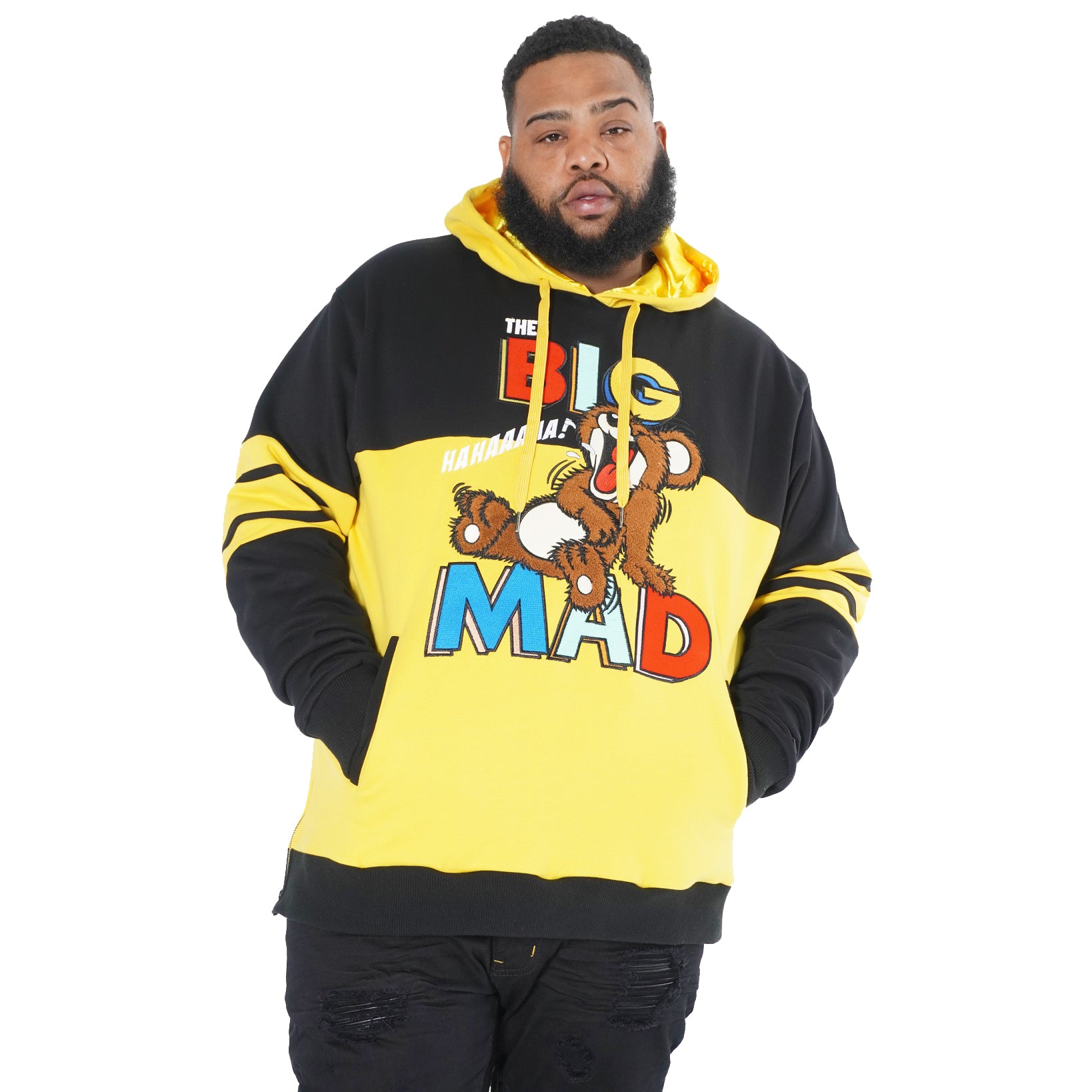 Makobi M3701 Big Mad Hoodie in Black, view 2