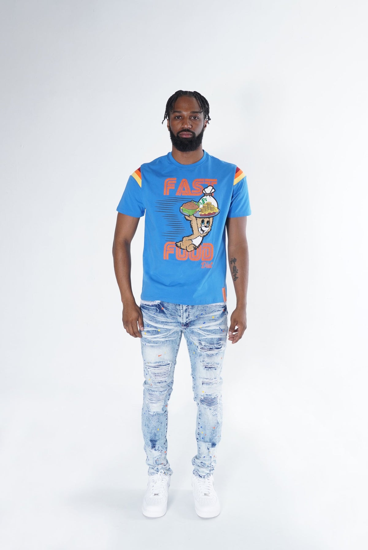 Makobi F121 Fast Food Tee in Royal, view 2