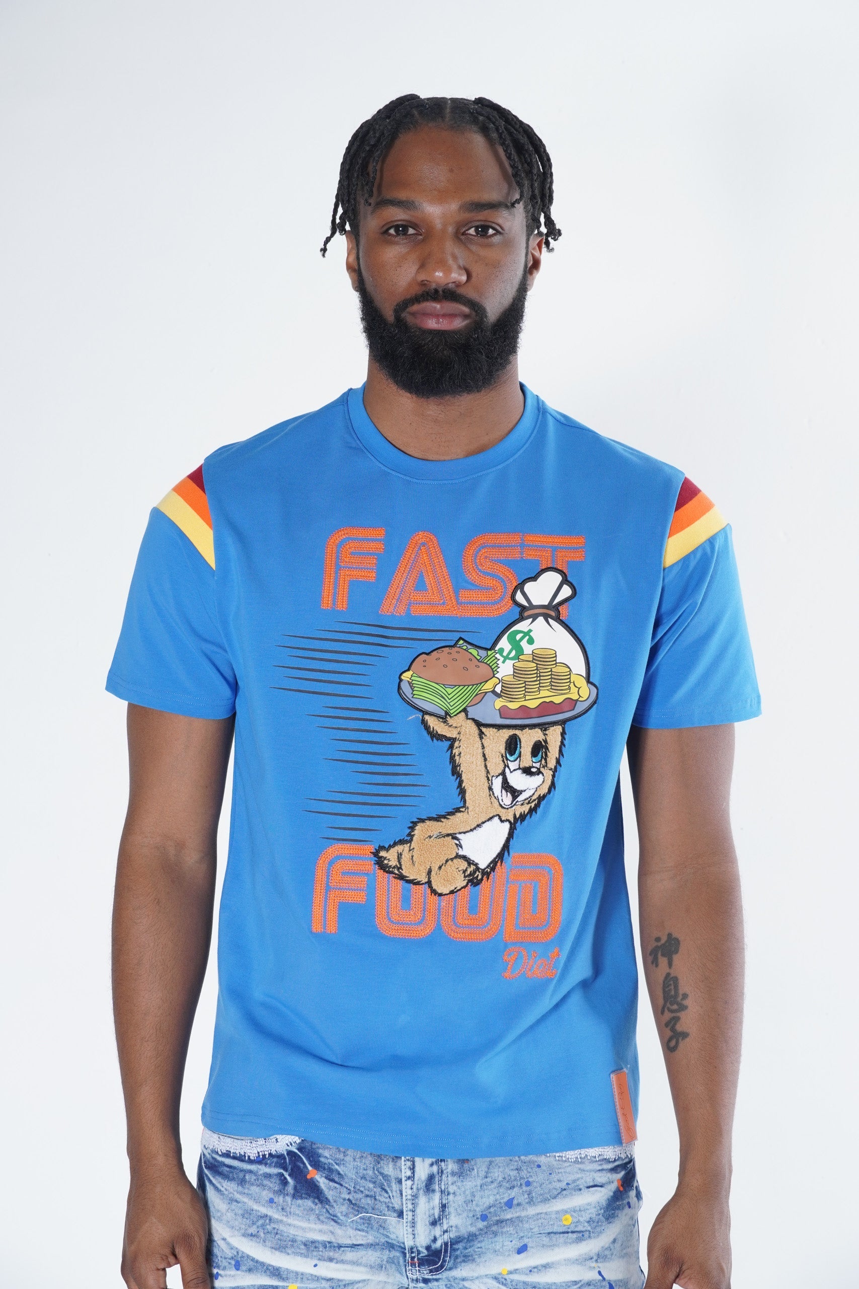 Makobi F121 Fast Food Tee in Royal, view 3