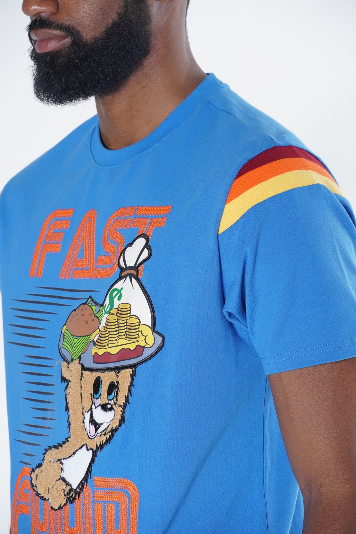 Makobi F121 Fast Food Tee in Royal, view 5