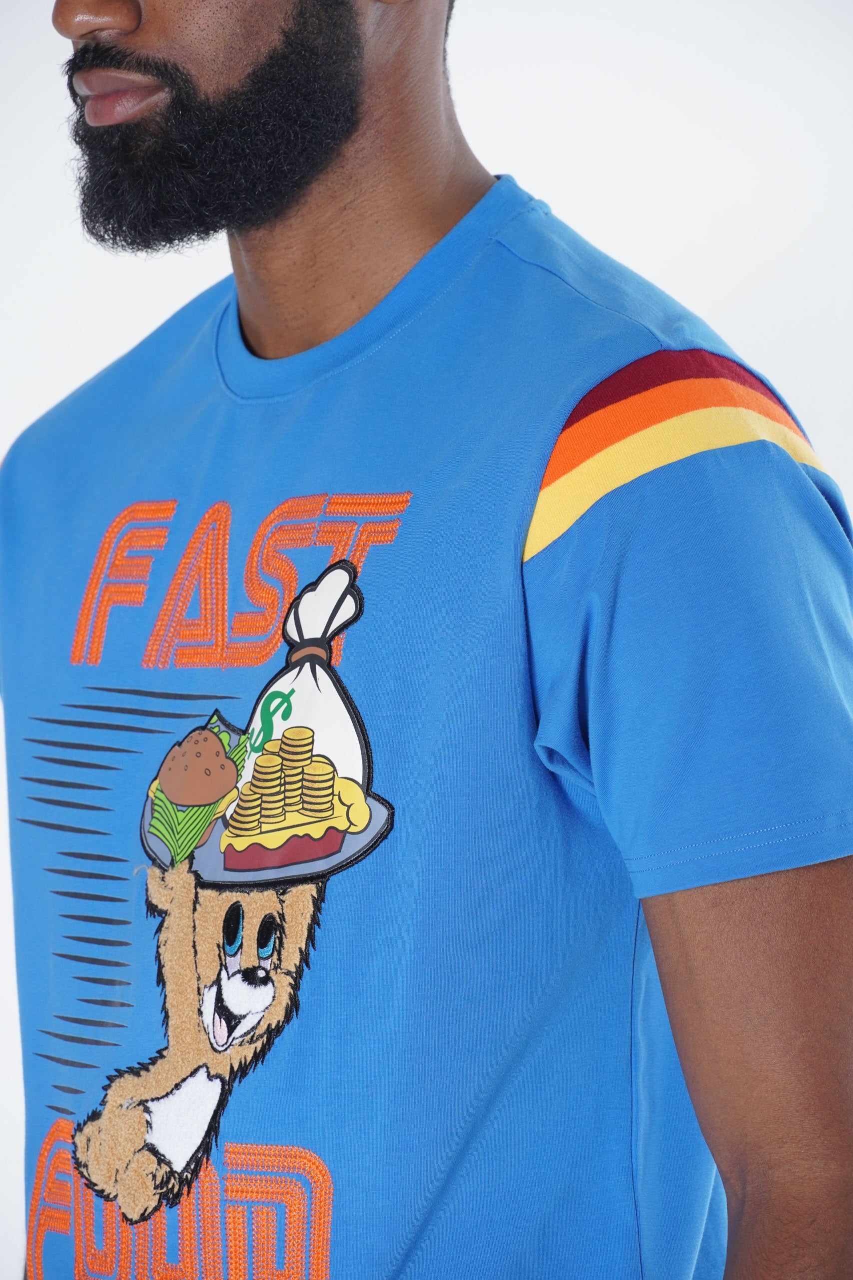 Makobi F121 Fast Food Tee in Royal, view 5