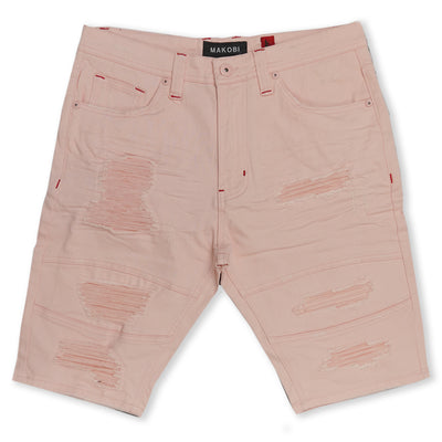 M760 Avlaki Shredded Twill Shorts  - Pink