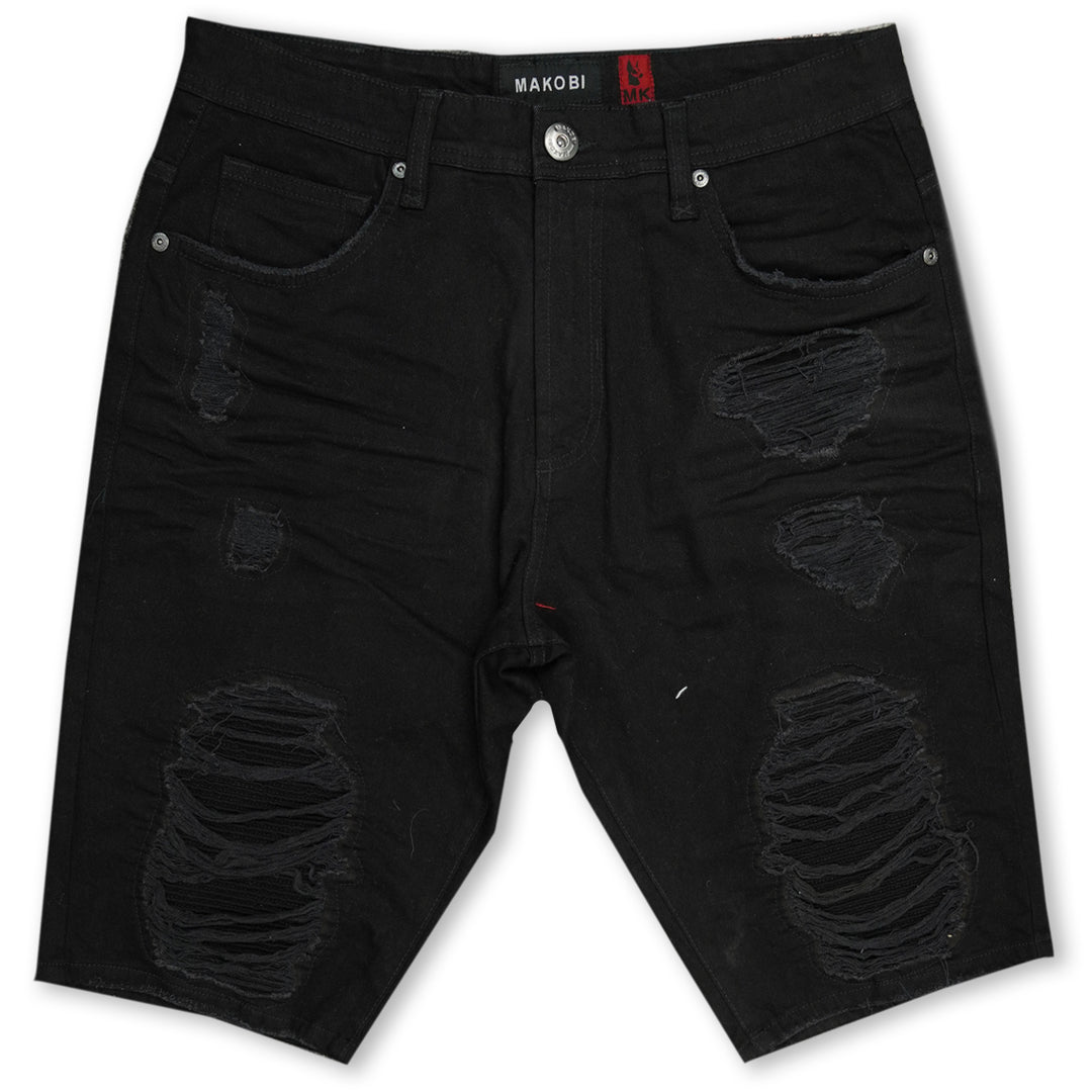 M771 Pacifica Shredded Shorts- Black/Black