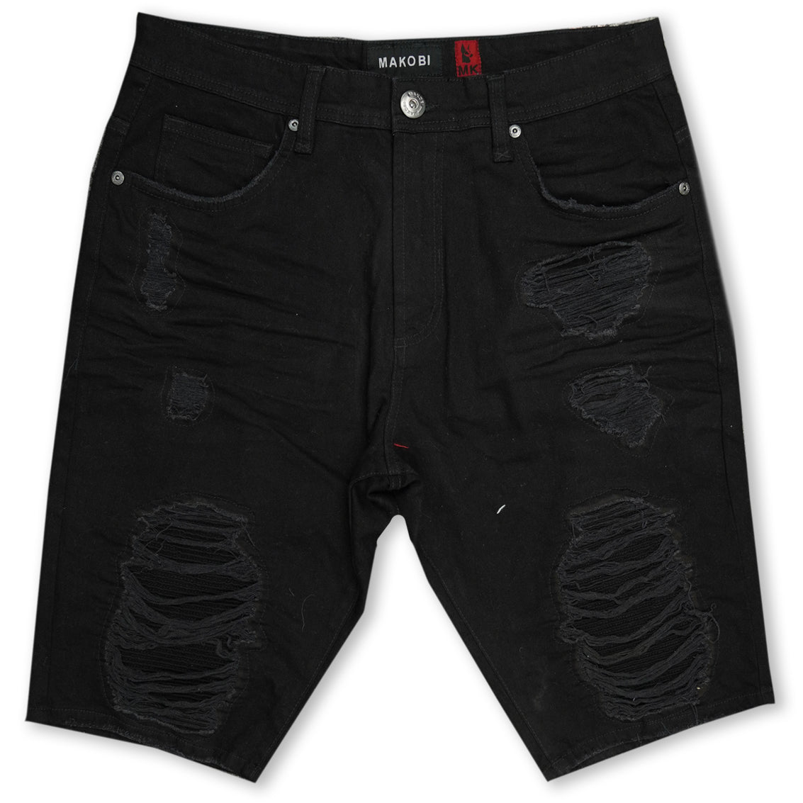 Makobi M771 Pacifica Shredded Shorts- Black/Black