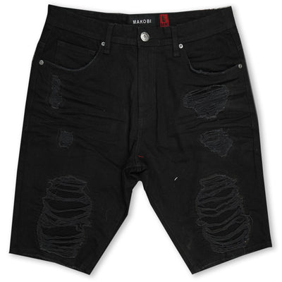 M771 Pacifica Shredded Shorts- Black/Black
