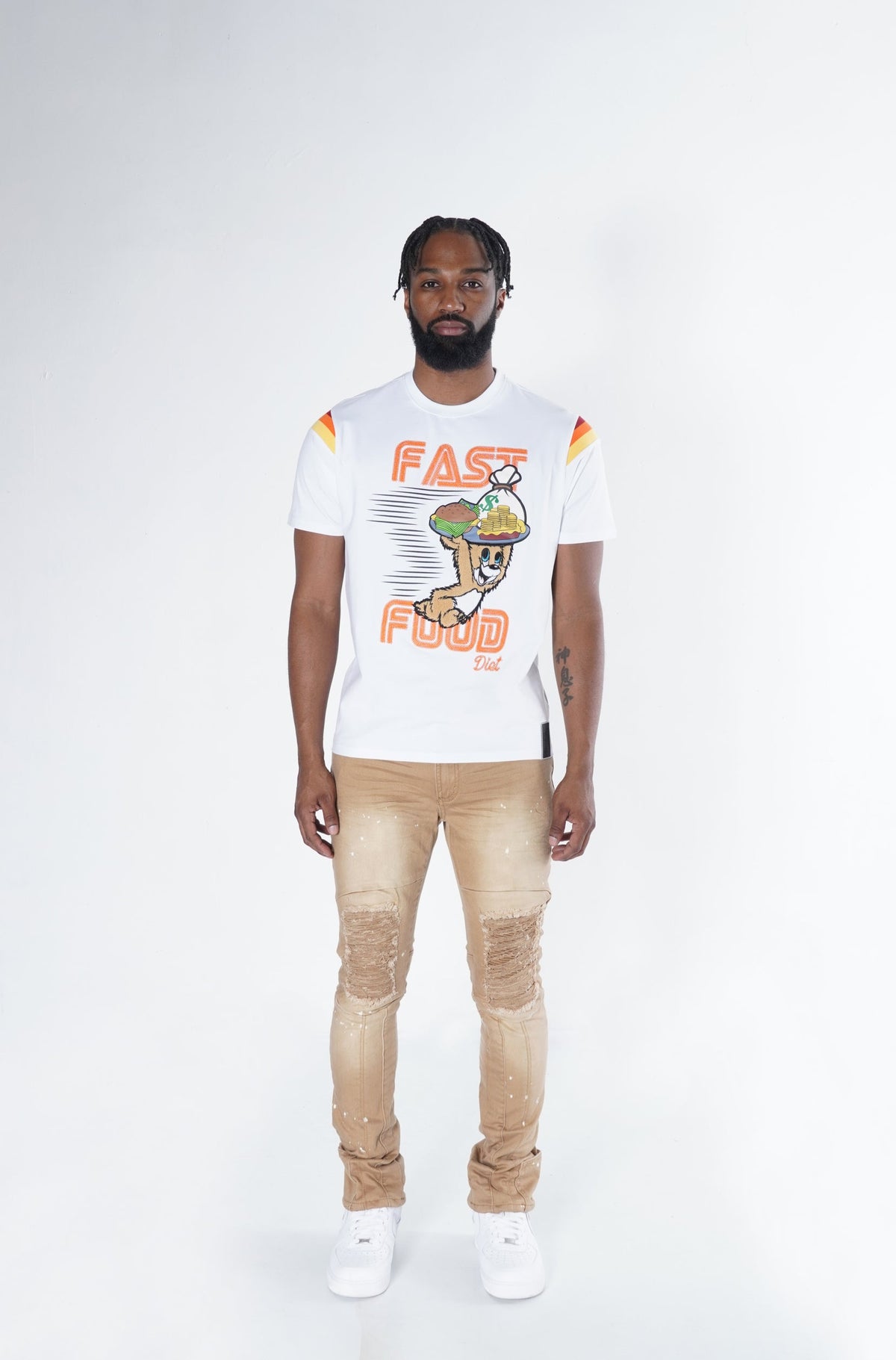 Makobi F121 Fast Food Tee in White, view 2